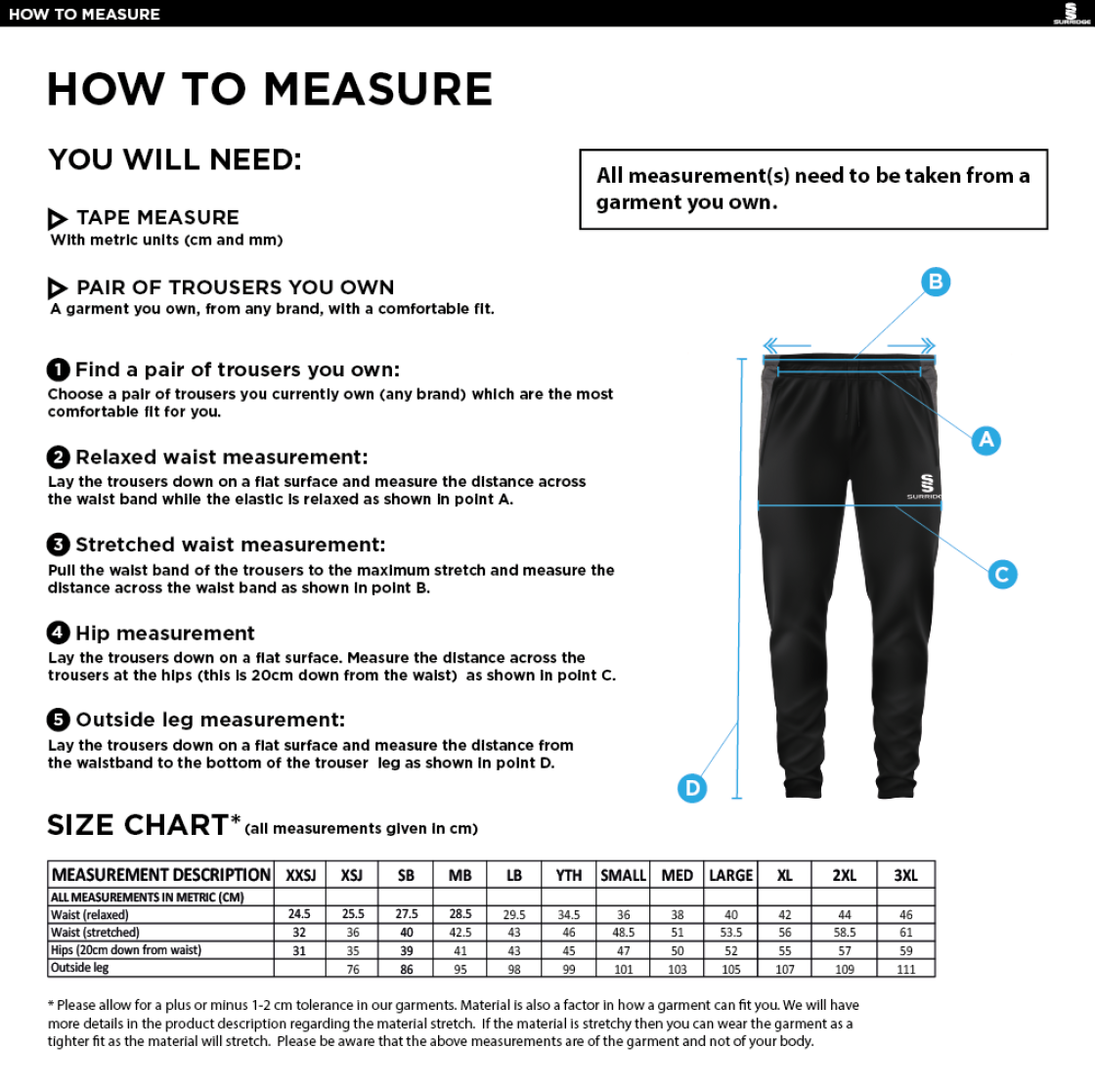 Catford & Cyphers CC - Tek Skinny Pant - Size Guide